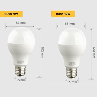 สว่างนาน หลอดไฟ Smart LED + Remote ความสว่าง 9W/12W แบบควบคุมด้วยรีโมทไร้สาย ขั้ว E27 Wireless