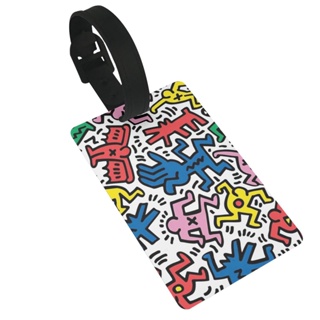 Keith Haring ป้ายแท็ก PVC ติดกระเป๋าเดินทาง สําหรับผู้หญิง และผู้ชาย