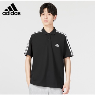 【พร้อมส่ง】ของแท้ 100% เสื้อโปโล ปักลายโลโก้ Adidas สีดํา และสีขาว IC9310 IC9312 2294