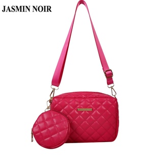 Jasmin NOIR กระเป๋าสะพายไหล่ หนัง PU ทรงสี่เหลี่ยม ประดับเพชร ขนาดเล็ก เรียบง่าย สําหรับสตรี