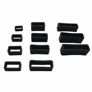 Lianli 10pcs Rubber Black Retaining Ring Loop Keeper for Watch Strap Band Buckle