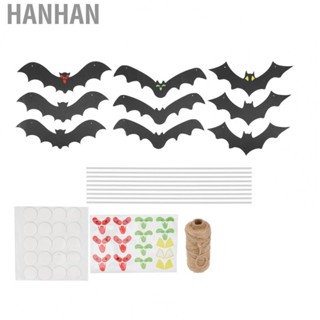 Hanhan Hanging Bats Decoration Black Hanging Bats Garland Lifelike for Parties