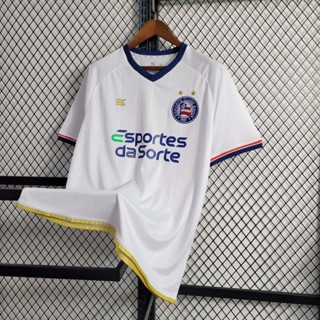 เสื้อกีฬาแขนสั้น ลายทีมชาติฟุตบอล Brazil League Bahia 23-24 Fan Edition ชุดเหย้า Xhm 2023 II ชุดเหย้า สีขาว