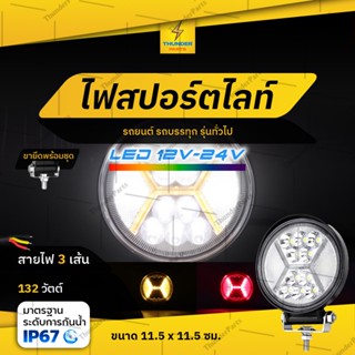 1ชิ้น ไฟสปอร์ตไลท์ LED 12V-24V ไฟกระพริบ รถบรรทุก รถยนต์ รถออฟโรด รถมอเตอร์ไซค์ และรุ่นทั่วไป (Hourglass)