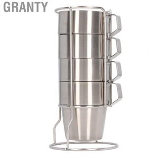 Granty Stackable Camping Mug Set  Safe Double Layer Stainless Steel Cups Set Portable  for Picnic