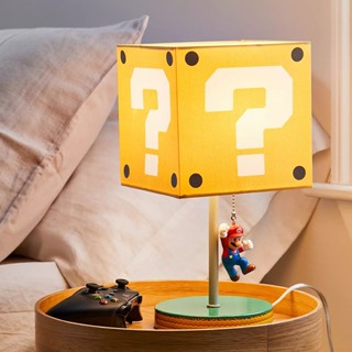 โคมไฟตั้งโต๊ะ LED ทรงสี่เหลี่ยม ลาย Super Mario แบบสร้างสรรค์ สําหรับตกแต่งห้องนอน