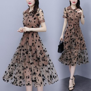FANMU 2025 Benang Sifon Korea Baru adalah gaun temperamen tipis/dress Korea