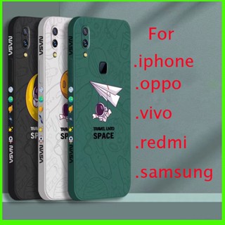 เคส redmi note 7 เคส redminote 7 เคสโทรศัพท์มือถือ ซิลิโคน พิมพ์ลายนักบินอวกาศ มีลายด้านข้าง สําหรับ redmi note 7 note 7 pro