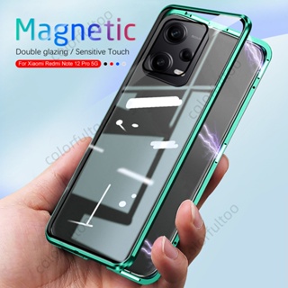 360 Full Body Case For Xiaomi Redmi Note 12 Pro Plus + 12Pro+ Note12 Pro Note12 4G 5G Double Sided Tempered Glass Phone Case Hard Metal Flip Back Cover Casing