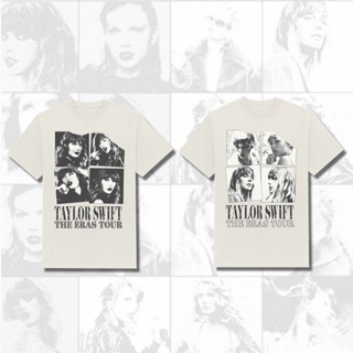 【ใหม่】KPOP Taylor Swift The Eras Tour เสื้อยืดผ้าฝ้ายเดียวกันชายและหญิงบวกขนาดเกาหลีแฟชั่นคู่หลวมแขนสั้นด้านบนฮาราจูกุฤด