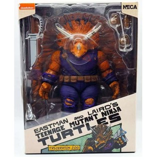 Neca54310 ฟิกเกอร์นินจาเต่า Captain Zog Triceratops ขยับได้ 27 ซม. 74QO