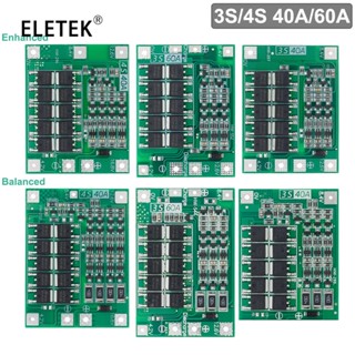 บอร์ดป้องกันที่ชาร์จแบตเตอรี่ลิเธียม 3S 4S 40A 60A Li-ion 18650 BMS สําหรับสว่านมอเตอร์ 11.1V 12.6V 14.8V 16.8V