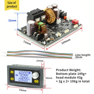 โมดูลควบคุมแรงดันไฟฟ้า DC 6V-70V เป็น 0-60V 15A 20A 900W 1200W CNC ปรับได้ CV CC XY6015L XY6020L