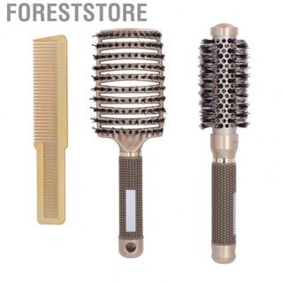 Foreststore Hair Brush Comb Set  Vent Brush 3pcs Styling Tool Professional Barrel Brush Hair Cutting Comb  for Home