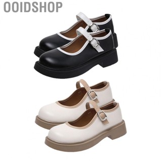 Ooidshop Women PU Leather Shoes  Buckle Strap Breathable PU Leather Elegant Shoes  for Lady for Shopping