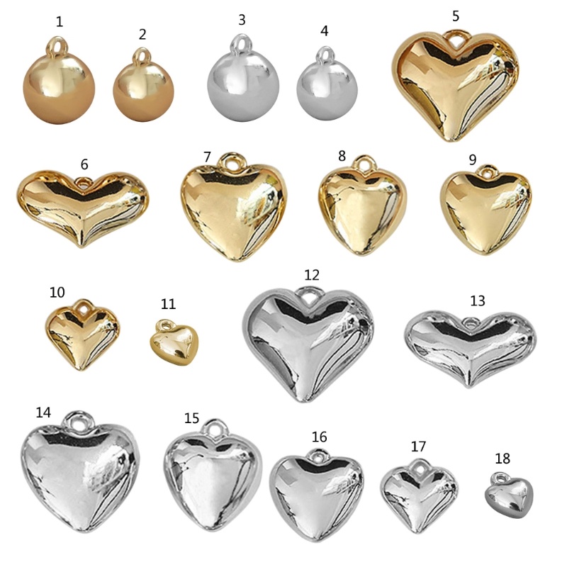 TG 3D จี้หัวใจป่อง Charms Solid-Ball ลูกปัด Charms สําหรับ DIY สร้อยคอต่างหูสร้อยข้อมือเครื่องประดับ