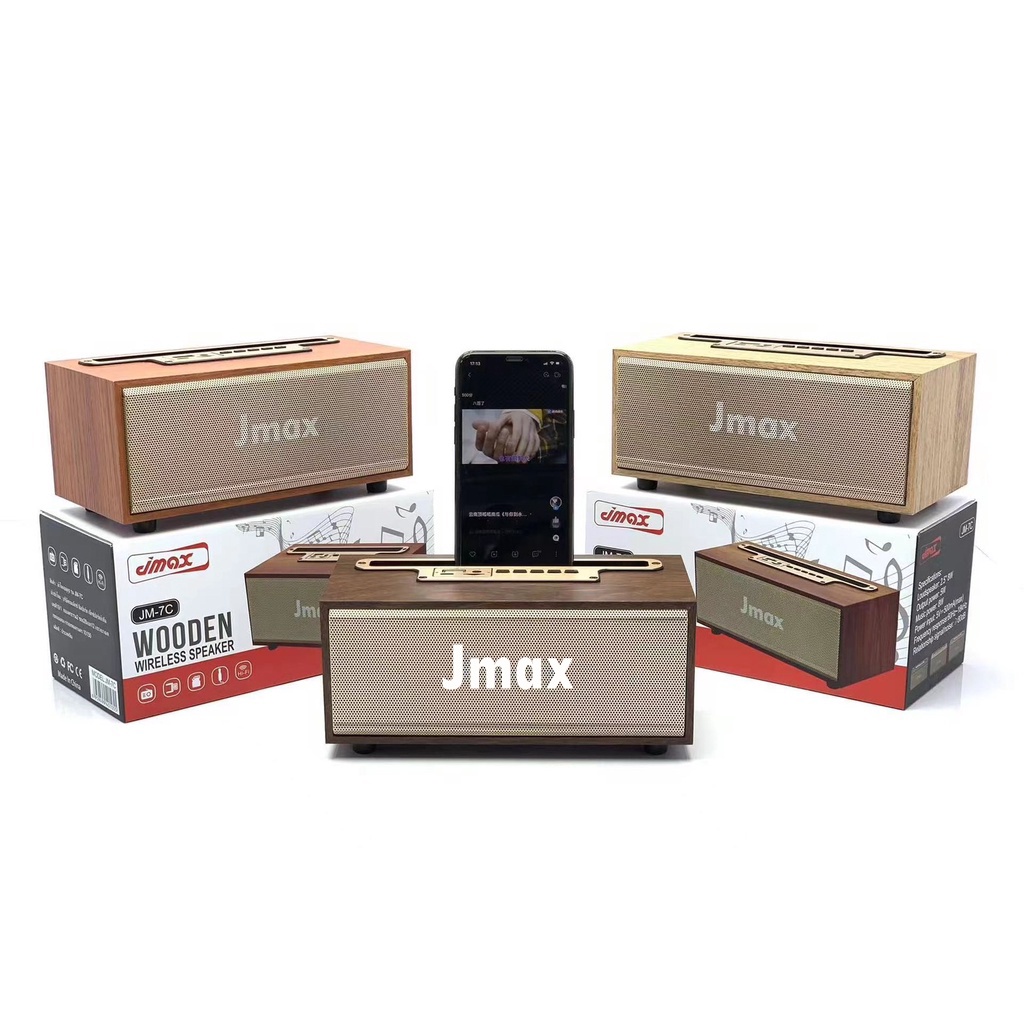 JMAX รุ่น JM-7C ของแท้ ดีไซน์ทรงคลาสสิค ลำโพงบลูทูธไร้สาย เสียงดี เบสหนัก  ตั้งโทรศัพท์ได้และพกพาสะดวก - รูปที่ 2