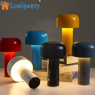 Lumiparty โคมไฟตั้งโต๊ะ Led รูปเห็ด แบบพกพา หรี่แสงได้ ชาร์จ Usb โคมไฟข้างเตียง ห้องนอน โคมไฟกลางคืน