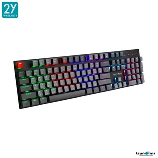 คีย์บอร์ดเล่นเกม OUTEMU MK-02 PLUS PRO YOUTH GRAY BLUE 104 KEYS MECHANICAL KEYBOARD