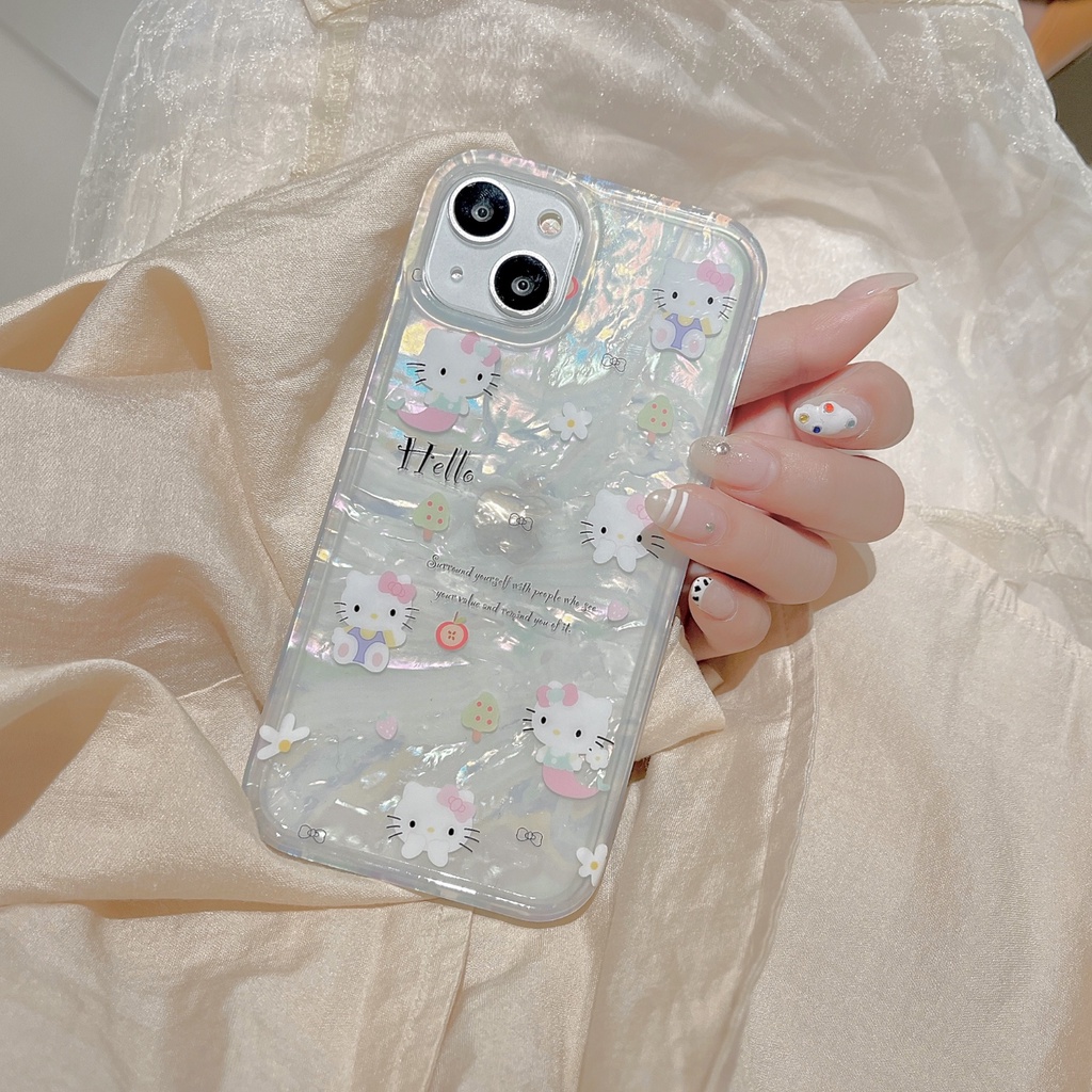 เคสโทรศัพท์มือถือ TPU กันกระแทก พิมพ์ลาย Hello Kitty สองชั้น สําหรับ iPhone 14 Pro Max 13 13pro 13pr