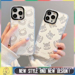 เคสโทรศัพท์มือถือ กันกระแทก ลายการ์ตูนหมี สตรอเบอร์รี่น่ารัก สําหรับ iPhone 14 13 12 11 Pro Max