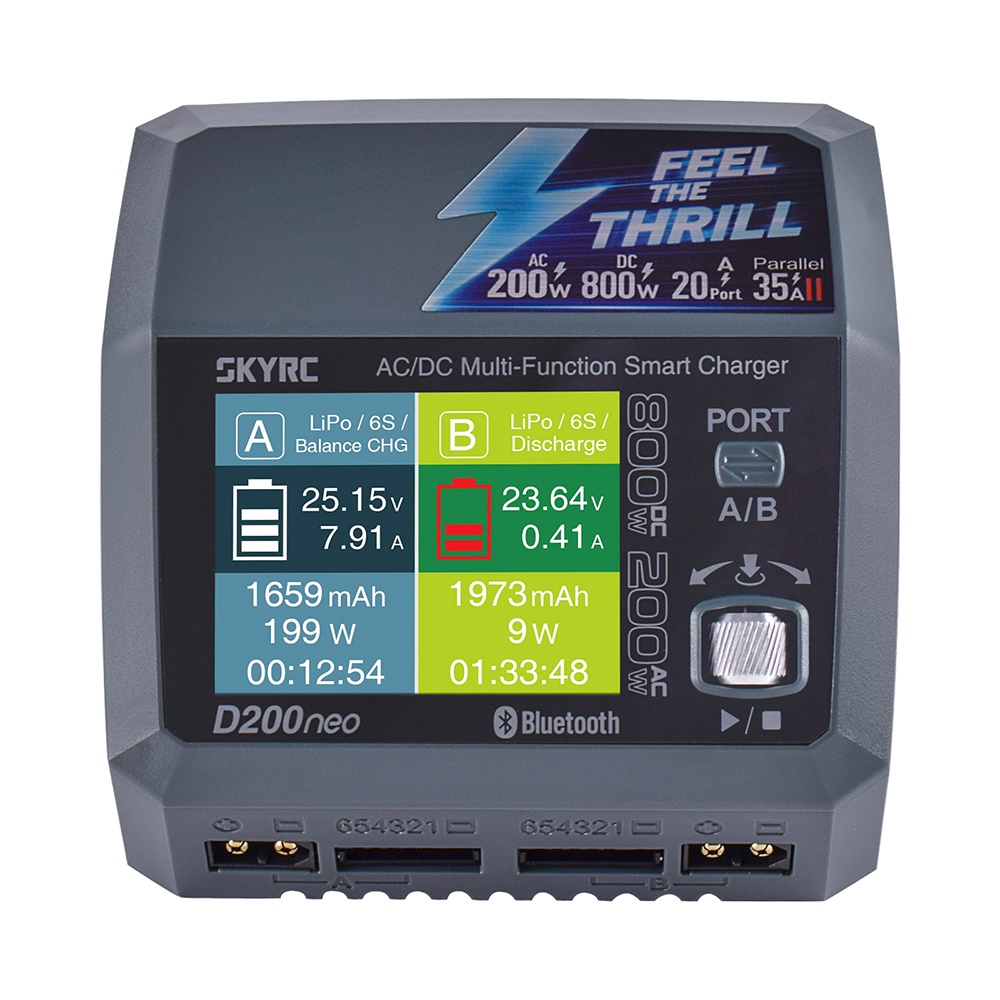 เครื่องชาร์จ SkyRC D200neo+ SK-100196 เครื่องชาร์จแบตเตอรี่ Lipo 800w BD350 Discharger เครื่องชาร์จอ
