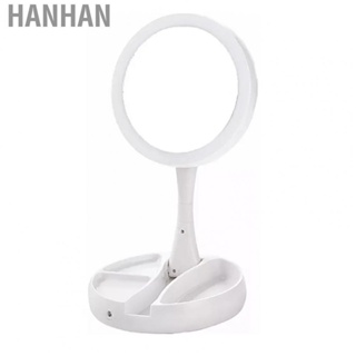 Hanhan Makeup Mirror  Round 360 Degrees Rotation  Light 10X Magnification Beauty Mirror  for Travel