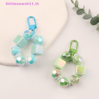 Alittlesearch11 พวงกุญแจ จี้ลูกปัด ทรงกลม ขนาดเล็ก สีพื้น สําหรับห้อยกระเป๋า