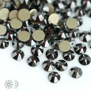 Jet hematite พลอยเทียม แก้วคริสตัล ขนาดเล็ก 8 ใหญ่ 8 ชิ้น สําหรับซ่อมแซมเสื้อผ้า