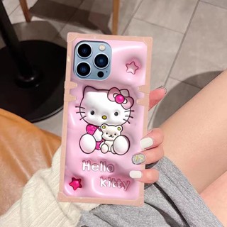 OPPO Realme C55 C33 Realme C30 Realme C35 V20 Realme C31 GT2 Pro Cute KT Cat Cartoon pattern Phone Case Simple Style design Square Protective Cover