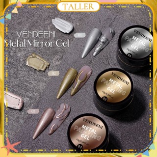 ✧Ready Stcok Vendeeni Metal Mirror Painting Nail Polish Gel Gold Silver Pulling Wire Flash Powder Phototherapy Glue Nail Art For Nail Shop TALLER