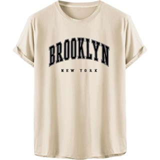 เสื้อยืด พิมพ์ลายตัวอักษร Soly Hux Brooklyn สําหรับผู้ชาย