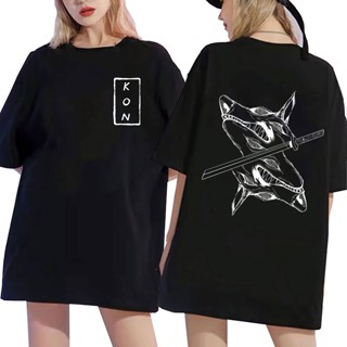 เสื้อยืดลําลอง แขนสั้น คอกลม พิมพ์ลายอนิเมะ Chainsaw Hayakawa Aki Fox Devil Kon Manga สีดํา สําหรับผู้ชาย ไซซ์ 4XL 5XL 6XL