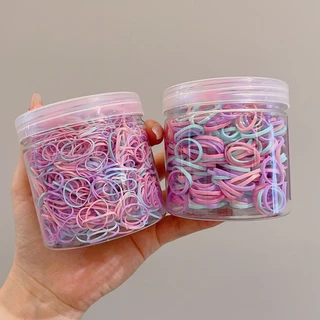 ชุด 2,000 ชิ้น ยางรัดผม แบบหนัง ยืดหยุ่นสูง ขนาดเล็ก สีมาการอง แฟชั่นฤดูร้อน สไตล์เกาหลี สําหรับเด็กผู้หญิง