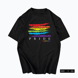 【2023】เสื้อสกรีนลาย PRIDE LGBTQ เสื้อคอกลม เสื้อไซส์ใหญ่ เสื้อสกรีนข้อความ