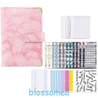 Blossomea สมุดโน้ตบุ๊ก ปกหนัง PU ลายหินอ่อน ขนาด A6 แบบสันห่วง