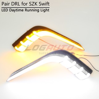 ไฟตัดหมอกไดนามิก LED DRL 2 สี สําหรับ Suzuki Swift 2014 2015 2016