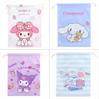 Sanrio Melody Kuromi Cinnamoroll Pom Pom Purin Pochacco Bundle pocket, drawstring cartoon ถุงผ้าขนาดเล็ก, กระเป๋าเก็บของ, กระเป๋าแต่งหน้า, กระเป๋าล้างแบบพกพา (4.2)