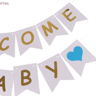 [PTHL] ธงแบนเนอร์กระดาษ ลาย Welcome สําหรับตกแต่งวันเกิดเด็ก