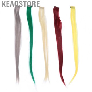 Keaostore 5pcs  In Hairpiece Straight Synthetic Hair Extension For H