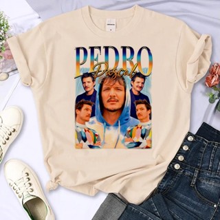 เสื้อยืด พิมพ์ลายอนิเมะ Pedro Pascal สไตล์สตรีท สําหรับผู้หญิง