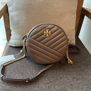 Tory BURCH Kira Chervon Nappa กระเป๋าหนัง สายโซ่ ทรงกลม