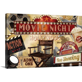 ผ้าใบ พิมพ์ลายภาพยนตร์ Night Wall Artwork Hollywood