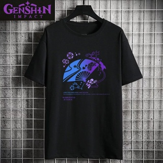 Genshin Impact Raiden ShogunKamizato AyakaGanYu เกมเสื้อยืดแฟชั่นความประทับใจ