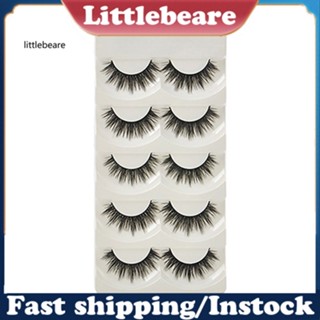 &lt;littlebeare&gt; ขนตาปลอม แบบหนา ดูเป็นธรรมชาติ สําหรับแต่งหน้า 5 คู่