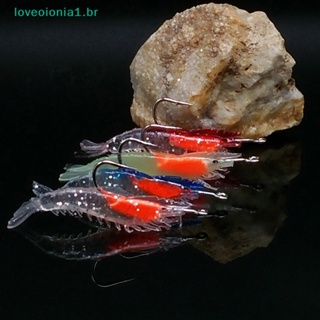 Loveoionia1 เหยื่อตกปลา รูปกุ้ง ปลาหมึก เรืองแสง 3 กรัม-60 มม. 4 สี