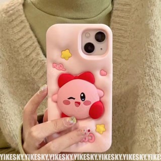 เคสโทรศัพท์มือถือ ซิลิโคนนิ่ม ป้องกัน ลายการ์ตูน Star Kirby สามมิติ สําหรับ Iphone 14pro max 13 12 11 14 13 12 11 13promax