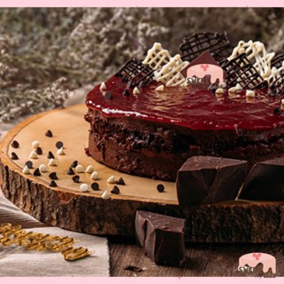 🎂RASPBERRY CHOCOLATE MOUSSE CAKE เค้กช็อกโกแล็ต เนื้อนุ่ม สลับชั้นกับมูสช็อก สั่งล่วงหน้า2-3วัน ส่งLalamove เค้กวันเกิด