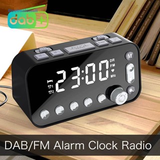 [ElectronicMall01.th] นาฬิกาปลุกดิจิทัล หน้าจอ LED พอร์ตชาร์จ USB คู่ DAB DAB+ FM วิทยุกระจายเสียง