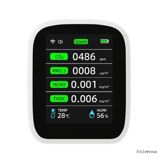 Fol เครื่องวิเคราะห์อุณหภูมิแก๊ส CO2 TVOC HCHO PM2 5